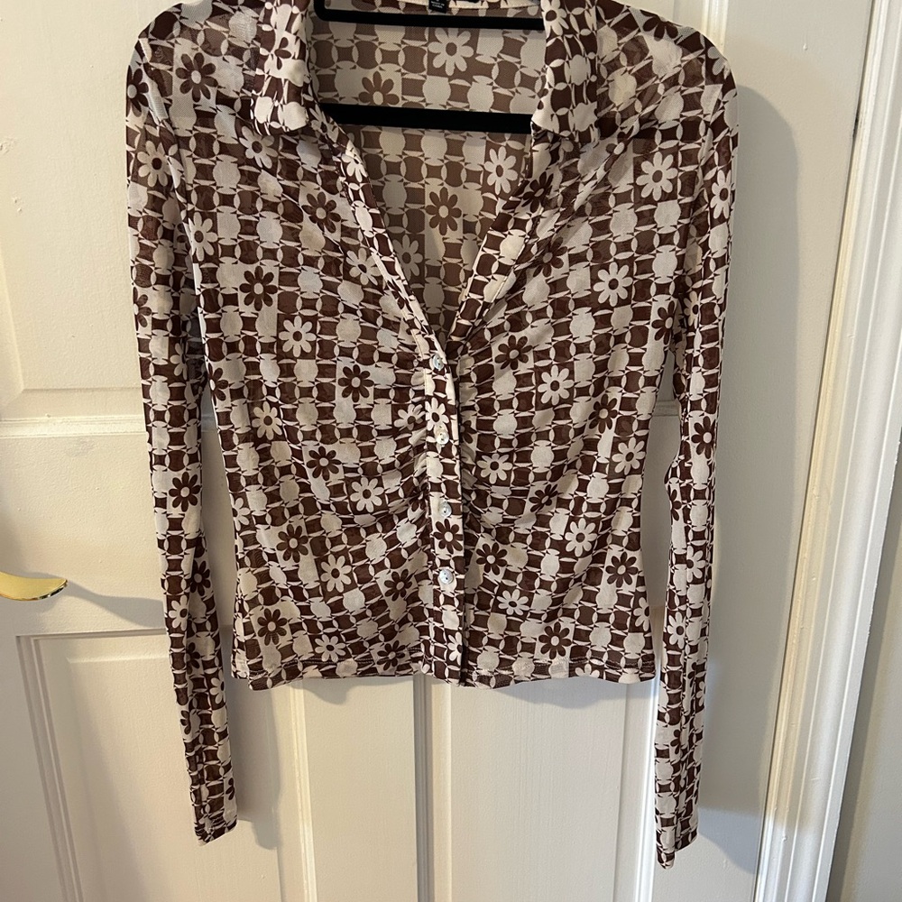 Floral Mesh Women's Top